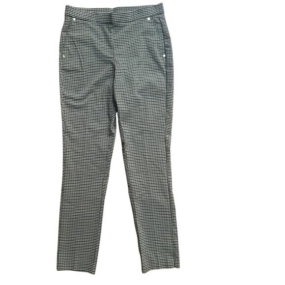 Anne Klein Small Brown Black Fall Checked Plaid Classic Equestrian Preppy Pants - Picture 1 of 7